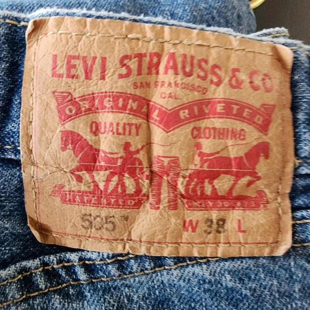 Levis 38 Blue 505 Regular Fit Denim Shorts Vintage 90s Y2K Streetwear Skater